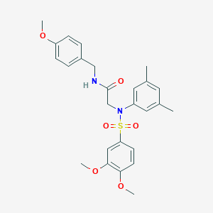 2-{[(3,4-dimethoxyphenyl)sulfonyl]-3,5-dimethylanilino}-N-(4-methoxybenzyl)acetamide