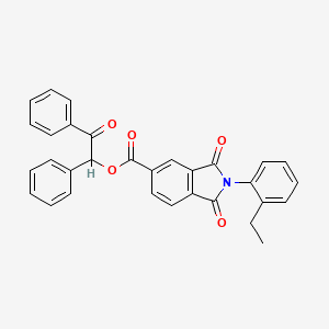 2-oxo-1,2-diphenylethyl 2-(2-ethylphenyl)-1,3-dioxo-5-isoindolinecarboxylate