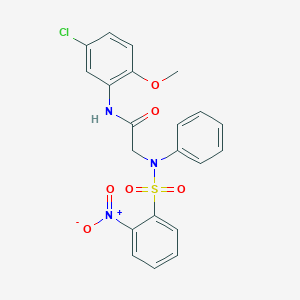 molecular formula C21H18ClN3O6S B404089 N-(5-chloro-2-methoxyphenyl)-2-[({2-nitrophenyl}sulfonyl)anilino]acetamide 