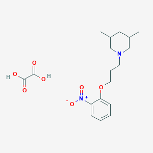 molecular formula C18H26N2O7 B4040942 3,5-二甲基-1-[3-(2-硝基苯氧基)丙基]哌啶草酸盐 