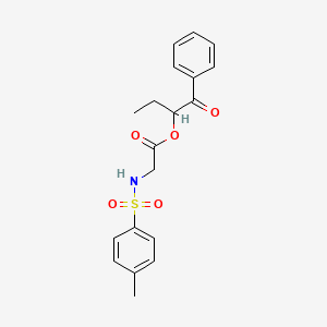 molecular formula C19H21NO5S B4040969 1-oxo-1-phenylbutan-2-yl N-[(4-methylphenyl)sulfonyl]glycinate 