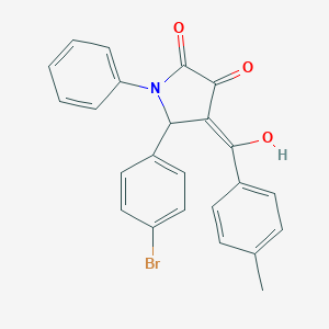 molecular formula C24H18BrNO3 B404100 5-(4-bromophenyl)-3-hydroxy-4-(4-methylbenzoyl)-1-phenyl-1,5-dihydro-2H-pyrrol-2-one 