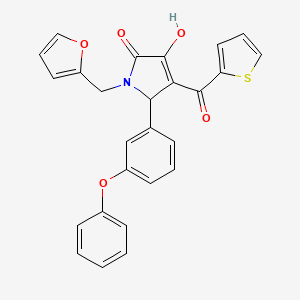 molecular formula C26H19NO5S B4041004 1-(furan-2-ylmethyl)-4-hydroxy-2-(3-phenoxyphenyl)-3-(thiophene-2-carbonyl)-2H-pyrrol-5-one 