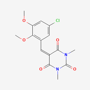 molecular formula C15H15ClN2O5 B4041006 5-(5-chloro-2,3-dimethoxybenzylidene)-1,3-dimethyl-2,4,6(1H,3H,5H)-pyrimidinetrione 