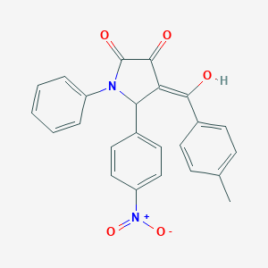 molecular formula C24H18N2O5 B404101 3-hydroxy-5-{4-nitrophenyl}-4-(4-methylbenzoyl)-1-phenyl-1,5-dihydro-2H-pyrrol-2-one 