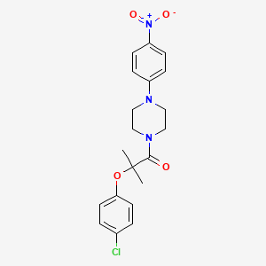 molecular formula C20H22ClN3O4 B4041025 1-[2-(4-氯苯氧基)-2-甲基丙酰基]-4-(4-硝基苯基)哌嗪 