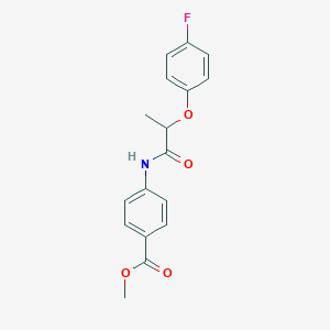 molecular formula C17H16FNO4 B4041029 methyl 4-{[2-(4-fluorophenoxy)propanoyl]amino}benzoate 