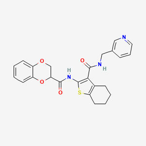 molecular formula C24H23N3O4S B4041036 N-(3-{[(3-pyridinylmethyl)amino]carbonyl}-4,5,6,7-tetrahydro-1-benzothien-2-yl)-2,3-dihydro-1,4-benzodioxine-2-carboxamide CAS No. 609794-35-6