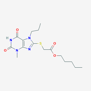 pentyl [(3-methyl-2,6-dioxo-7-propyl-2,3,6,7-tetrahydro-1H-purin-8-yl)sulfanyl]acetate