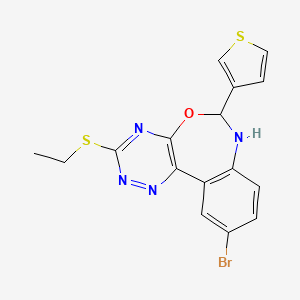 molecular formula C16H13BrN4OS2 B4041051 10-bromo-3-(ethylthio)-6-(3-thienyl)-6,7-dihydro[1,2,4]triazino[5,6-d][3,1]benzoxazepine 