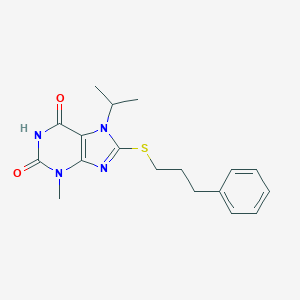 3-Methyl-8-(3-phenylpropylsulfanyl)-7-propan-2-ylpurine-2,6-dione