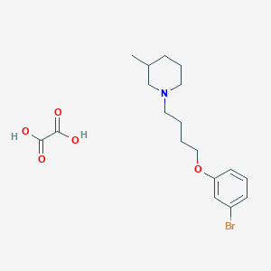 molecular formula C18H26BrNO5 B4041082 草酸 1-[4-(3-溴苯氧基)丁基]-3-甲基哌啶 