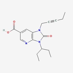 molecular formula C17H21N3O3 B4041090 3-(1-ethylpropyl)-2-oxo-1-pent-2-yn-1-yl-2,3-dihydro-1H-imidazo[4,5-b]pyridine-6-carboxylic acid 