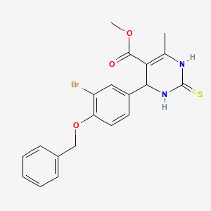 methyl 4-(3-bromo-4-phenylmethoxyphenyl)-6-methyl-2-sulfanylidene-3,4-dihydro-1H-pyrimidine-5-carboxylate