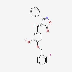 molecular formula C24H18FNO4 B4041134 4-{4-[(2-fluorobenzyl)oxy]-3-methoxybenzylidene}-3-phenyl-5(4H)-isoxazolone 