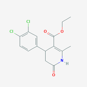 molecular formula C15H15Cl2NO3 B404116 Ethyl 4-(3,4-dichlorophenyl)-2-methyl-6-oxo-1,4,5,6-tetrahydro-3-pyridinecarboxylate 