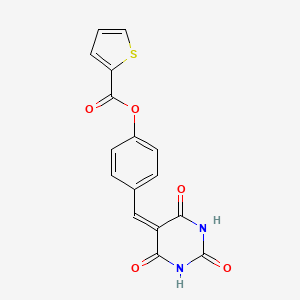 [4-[(2,4,6-Trioxo-1,3-diazinan-5-ylidene)methyl]phenyl] thiophene-2-carboxylate