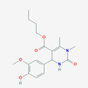 Butyl 4-(4-hydroxy-3-methoxyphenyl)-1,6-dimethyl-2-oxo-1,2,3,4-tetrahydro-5-pyrimidinecarboxylate