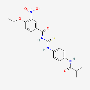 4-ethoxy-N-({[4-(isobutyrylamino)phenyl]amino}carbonothioyl)-3-nitrobenzamide