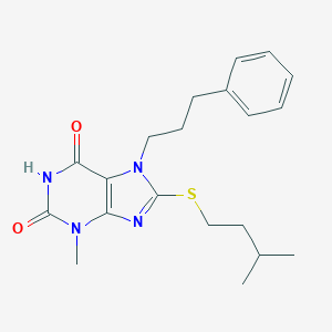 3-Methyl-8-(3-methylbutylsulfanyl)-7-(3-phenylpropyl)purine-2,6-dione