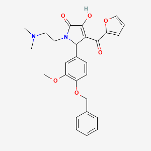 molecular formula C27H28N2O6 B4041237 5-(4-(Benzyloxy)-3-methoxyphenyl)-1-(2-(dimethylamino)ethyl)-4-(furan-2-carbonyl)-3-hydroxy-1H-pyrrol-2(5H)-one 