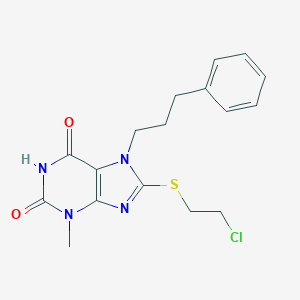 8-[(2-chloroethyl)sulfanyl]-3-methyl-7-(3-phenylpropyl)-3,7-dihydro-1H-purine-2,6-dione