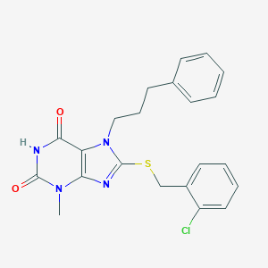 8-{[(2-chlorophenyl)methyl]sulfanyl}-3-methyl-7-(3-phenylpropyl)-3,7-dihydro-1H-purine-2,6-dione