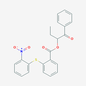 molecular formula C23H19NO5S B4041279 1-benzoylpropyl 2-[(2-nitrophenyl)thio]benzoate 