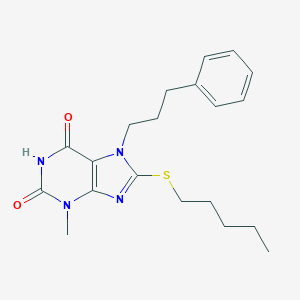 3-methyl-8-(pentylsulfanyl)-7-(3-phenylpropyl)-3,7-dihydro-1H-purine-2,6-dione