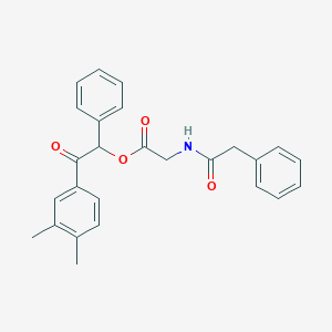 2-(3,4-dimethylphenyl)-2-oxo-1-phenylethyl N-(phenylacetyl)glycinate