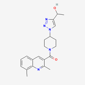 molecular formula C21H25N5O2 B4041574 (2,8-Dimethylquinolin-3-yl)-[4-[4-(1-hydroxyethyl)triazol-1-yl]piperidin-1-yl]methanone 