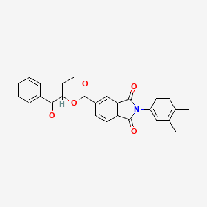 molecular formula C27H23NO5 B4041621 1-benzoylpropyl 2-(3,4-dimethylphenyl)-1,3-dioxo-5-isoindolinecarboxylate 