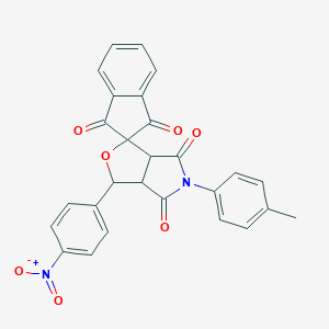 molecular formula C27H18N2O7 B404165 5-(4-methylphenyl)-1-(4-nitrophenyl)spiro[3a,6a-dihydro-1H-furo[3,4-c]pyrrole-3,2'-indene]-1',3',4,6-tetrone CAS No. 459784-04-4