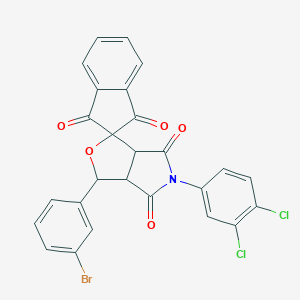 3-(3-bromophenyl)-5-(3,4-dichlorophenyl)-3a,6a-dihydrospiro[furo[3,4-c]pyrrole-1,2'-indene]-1',3',4,6(3H,5H)-tetrone