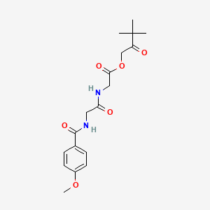 molecular formula C18H24N2O6 B4041663 N-(4-甲氧基苯甲酰基)甘氨酰甘氨酸 3,3-二甲基-2-氧代丁酯 