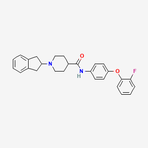 molecular formula C27H27FN2O2 B4041670 1-(2,3-二氢-1H-茚-2-基)-N-[4-(2-氟苯氧基)苯基]-4-哌啶甲酰胺 