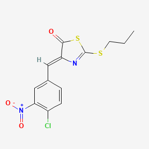 molecular formula C13H11ClN2O3S2 B4041672 4-(4-氯-3-硝基苄叉亚甲基)-2-(丙硫基)-1,3-噻唑-5(4H)-酮 