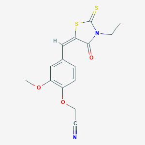 {4-[(3-Ethyl-4-oxo-2-thioxo-1,3-thiazolidin-5-ylidene)methyl]-2-methoxyphenoxy}acetonitrile