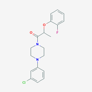 molecular formula C19H20ClFN2O2 B4041693 1-(3-氯苯基)-4-[2-(2-氟苯氧基)丙酰基]哌嗪 