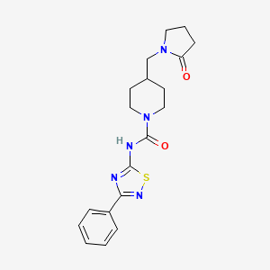 4-[(2-oxopyrrolidin-1-yl)methyl]-N-(3-phenyl-1,2,4-thiadiazol-5-yl)piperidine-1-carboxamide