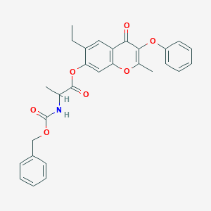 6-ethyl-2-methyl-4-oxo-3-(phenyloxy)-4H-chromen-7-yl 2-({[(phenylmethyl)oxy]carbonyl}amino)propanoate
