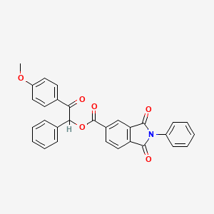 2-(4-methoxyphenyl)-2-oxo-1-phenylethyl 1,3-dioxo-2-phenyl-2,3-dihydro-1H-isoindole-5-carboxylate