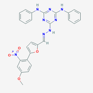 5-{2-Nitro-4-methoxyphenyl}-2-furaldehyde (4,6-dianilino-1,3,5-triazin-2-yl)hydrazone