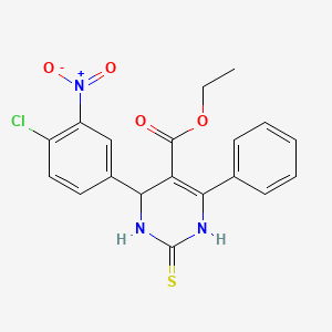 molecular formula C19H16ClN3O4S B4041867 ethyl 4-(4-chloro-3-nitrophenyl)-6-phenyl-2-thioxo-1,2,3,4-tetrahydro-5-pyrimidinecarboxylate 