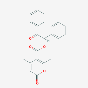 molecular formula C22H18O5 B4041883 2-氧代-1,2-二苯乙基 4,6-二甲基-2-氧代-2H-吡喃-5-羧酸酯 