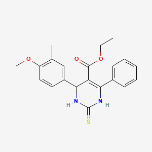 ethyl 4-(4-methoxy-3-methylphenyl)-6-phenyl-2-sulfanylidene-3,4-dihydro-1H-pyrimidine-5-carboxylate