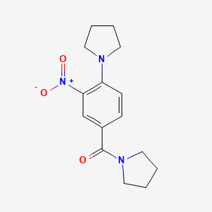 molecular formula C15H19N3O3 B4041907 1-[3-硝基-4-(1-吡咯烷基)苯甲酰]吡咯烷 