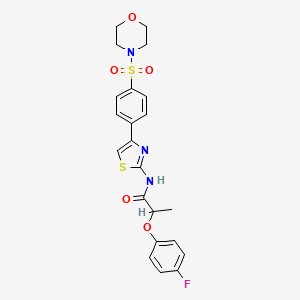 molecular formula C22H22FN3O5S2 B4041910 2-(4-FLUOROPHENOXY)-N-{4-[4-(MORPHOLINE-4-SULFONYL)PHENYL]-1,3-THIAZOL-2-YL}PROPANAMIDE 