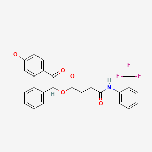 2-(4-METHOXYPHENYL)-2-OXO-1-PHENYLETHYL 4-OXO-4-[2-(TRIFLUOROMETHYL)ANILINO]BUTANOATE