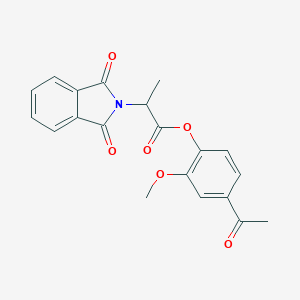 molecular formula C20H17NO6 B404196 4-Acetyl-2-methoxyphenyl 2-(1,3-dioxoisoindolin-2-yl)propanoate 